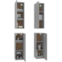 vidaXL Tv-meubelen 4 st 30,5x30x90 cm bewerkt hout grijs sonoma eiken