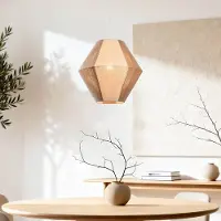 LumenXL Natuurlijke hanglamp Tarima in gevlochten crème- en koffiekleuren - katoen