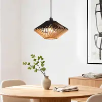 LumenXL Hanglamp Nordli van hout in zwart en naturel
