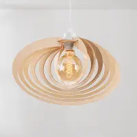 LumenXL Hanglamp Lysa met houten open kap – naturel