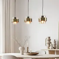 LumenXL Eigentijdse hanglamp Faey 3-lichts en amber glas