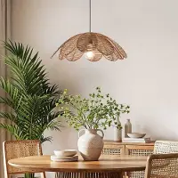 LumenXL Natuurlijke boho hanglamp Tawi met open kap