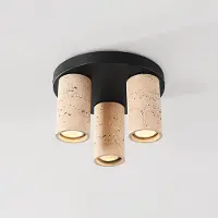 LumenXL Plafondlamp Cova met drie spots in warme travertinlook