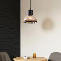 LumenXL Klassieke hanglamp Paris - zwart met amber glas