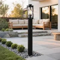 LumenXL RVS landelijke zwarte staande buitenlamp Lucia - 80 cm