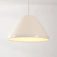 LumenXL Hanglamp Calyx in glanzend licht beige met witte binnenkant