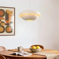 LumenXL Moderne retro hanglamp Orbia in licht beige hoogglans