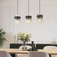 LumenXL Moderne 3-lichts hanglamp Elvira met luxe helder glas