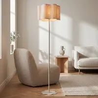 LumenXL Vloerlamp Hiros beige met linnen kap