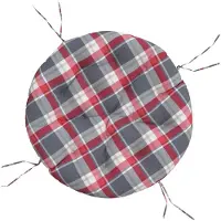 vidaXL Zitkussen rond ruitpatroon Ø 100x11 cm oxford stof rood