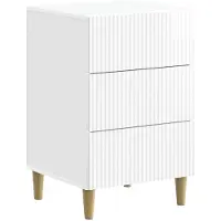 vidaXL - Nachtkastje - Hoogglans - Wit - 43 - x - 41 - x - 66,5 - cm - Bewerkt - hout
