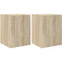 vidaXL TV Wandkast 2 st Sonoma Bewerkt hout