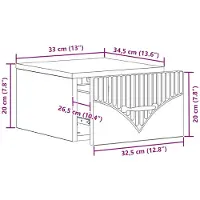 vidaXL Muurbevestigde Nachttafel met lade Betongrijs 34,5 x 33 x 20 cm