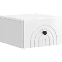 vidaXL Muurbevestigde Nachttafel Hoogglans Wit 33 x 34,5 x 20 cm