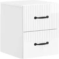 vidaXL Muurbevestigde Nachttafel Hoogglans Wit 34,5 x 33 x 40 cm