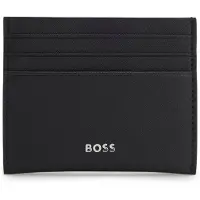 BOSS Pasjeshouder van gerecycled leer met metalen logo