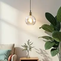 LumenXL 1-lichts hanglamp Lotte - cognac glas met bolling