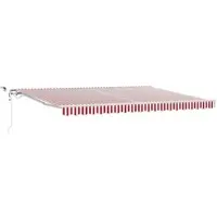 vidaXL Uitschuifbare luifel Rood en Wit 450 × 350 cm Polyester