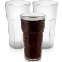 PlasticForte onbreekbaar drinkglas - 24x - kunststof - transparant - 600 ml - drinkglazen - 9 x 16 cm - stapelbaar