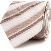 Tresanti | GANDOLFO | Silk tie with an irregular stripe | Beige
