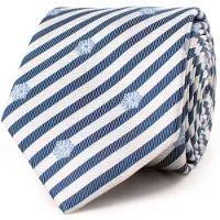 Tresanti | GREGORIO | Silk tie with a striped and floral pattern | Blauw