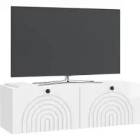 vidaXL Wandmontage TV-kast Hoogglans Wit 98 x 31 x 30 cm Bewerkt hout