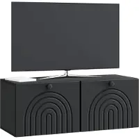 vidaXL Wandmontage TV-kast Zwart 78,5 x 31 x 30 cm Bewerkt hout