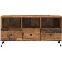 vidaXL TV Kast met lade Oud hout 102 x 34,5 x 50 cm Bewerkt hout