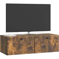 vidaXL Wandmontage TV-kast 98 x 41 x 30 cm Gerookt eiken Bewerkt hout