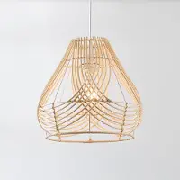 LumenXL Rotan hanglamp Kima met gevlochten, natuurlijke kap