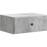vidaXL Muurbevestigde Nachttafel met lade Betongrijs 49 x 34,5 x 20 cm