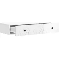 vidaXL Wandgemonteerde Zijtafel Hoogglans Wit 87,5 x 34,5 x 17 cm