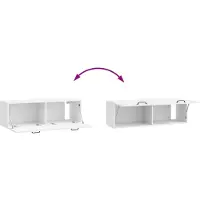 vidaXL Wandmontage TV-kast Hoogglans Wit 98 x 31 x 30 cm Bewerkt hout
