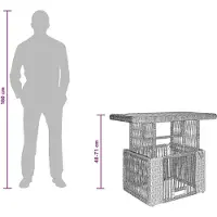 vidaXL Tuin Eettafel Set 3 st Grijs en Donkergrijs poly rattan