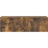 vidaXL Wandmontage TV-kast Gerookt eiken 98 x 31 x 30 cm Bewerkt hout