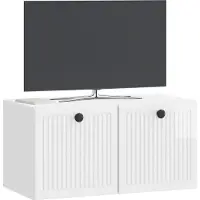 vidaXL Wandmontage TV-kast Hoogglans Wit 59,5 x 31 x 30 cm