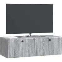 vidaXL Wandmontage TV-kast 98 x 41 x 30 cm Grijs Sonoma Bewerkt hout