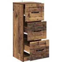 vidaXL Ladekast Oud hout 33 x 34,5 x 87 cm Bewerkt hout