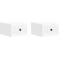 vidaXL Muurbevestigde Nachttafel 2 st Hoogglans Wit 33 x 34,5 x 20 cm