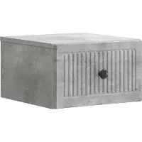 vidaXL Muurbevestigde Nachttafel met lade Betongrijs 33 x 34,5 x 20 cm