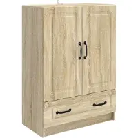 vidaXL Dressoir met lade Sonoma Eiken 66 x 34,5 x 92 cm Bewerkt hout