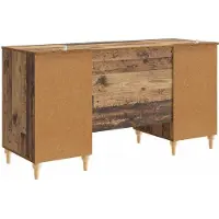 vidaXL Bureau Oud hout 142,5 x 50 x 75 cm Bewerkt hout