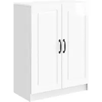 vidaXL Dressoir Hoogglans Wit 66 x 34,5 x 87 cm Bewerkt hout