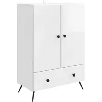 vidaXL Dressoir Hoogglans Wit 66 x 34,5 x 95 cm Bewerkt hout