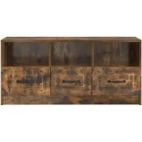 vidaXL TV Kast met lade Gerookt eiken 102 x 34,5 x 47 cm Bewerkt hout
