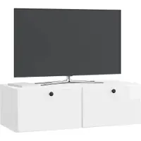 vidaXL Wandmontage TV-kast 98 x 41 x 30 cm Hoogglans Wit Bewerkt hout