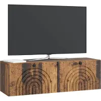 vidaXL Wandmontage TV-kast Oud hout 98 x 31 x 30 cm Bewerkt hout