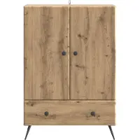 vidaXL Dressoir Artisanaal eiken 66 x 34,5 x 95 cm Bewerkt hout