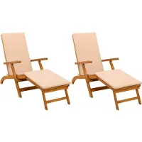 vidaXL Ligstoel die kan leunen en vouwen 2 pcs 55 x 146 x 91 cm