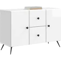 vidaXL Dressoir met lade Hoogglans Wit 89 x 34,5 x 60 cm Bewerkt hout